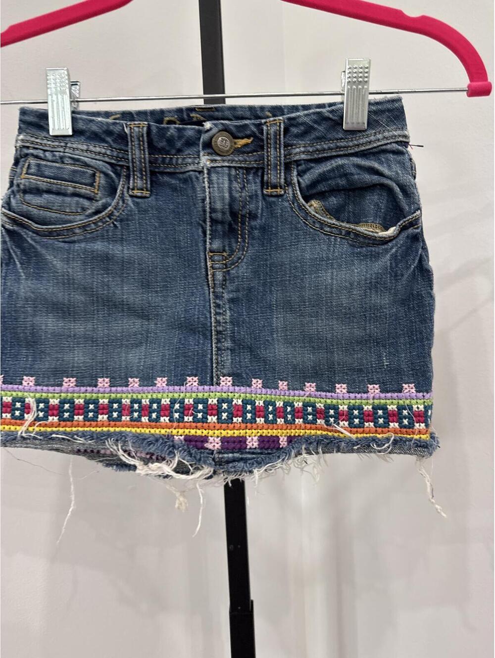 Gap Denim Mini Skirt with Embroidered Hem Kids 8